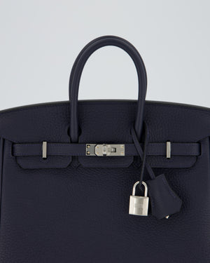 *RARE* Hermès Birkin 25 Retourne Bag in Bleu Nuit Togo Leather with Palladium Hardware