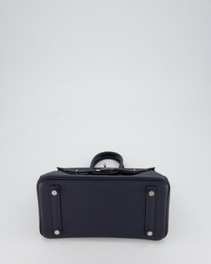 *RARE* Hermès Birkin 25 Retourne Bag in Bleu Nuit Togo Leather with Palladium Hardware
