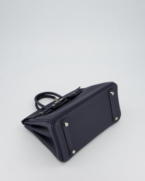 *RARE* Hermès Birkin 25 Retourne Bag in Bleu Nuit Togo Leather with Palladium Hardware