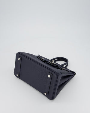 *RARE* Hermès Birkin 25 Retourne Bag in Bleu Nuit Togo Leather with Palladium Hardware