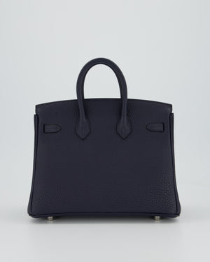 *RARE* Hermès Birkin 25 Retourne Bag in Bleu Nuit Togo Leather with Palladium Hardware