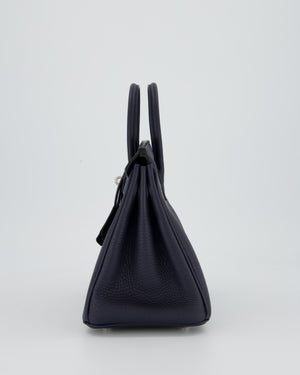 *RARE* Hermès Birkin 25 Retourne Bag in Bleu Nuit Togo Leather with Palladium Hardware