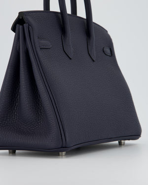 *RARE* Hermès Birkin 25 Retourne Bag in Bleu Nuit Togo Leather with Palladium Hardware
