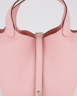*ULTRA RARE* Hermès Picotin Bag 18cm in Rose Sakura Clemence Leather with Palladium Hardware