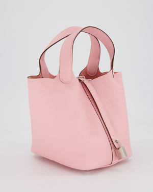 *ULTRA RARE* Hermès Picotin Bag 18cm in Rose Sakura Clemence Leather with Palladium Hardware