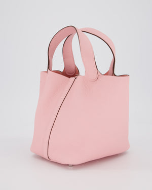 *ULTRA RARE* Hermès Picotin Bag 18cm in Rose Sakura Clemence Leather with Palladium Hardware