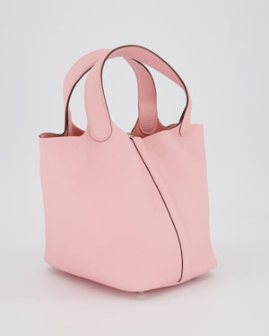 *ULTRA RARE* Hermès Picotin Bag 18cm in Rose Sakura Clemence Leather with Palladium Hardware