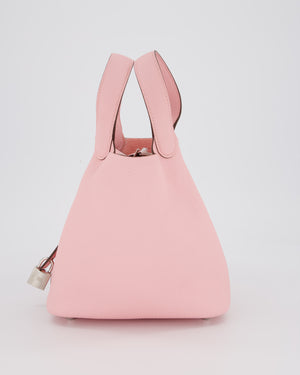 *ULTRA RARE* Hermès Picotin Bag 18cm in Rose Sakura Clemence Leather with Palladium Hardware