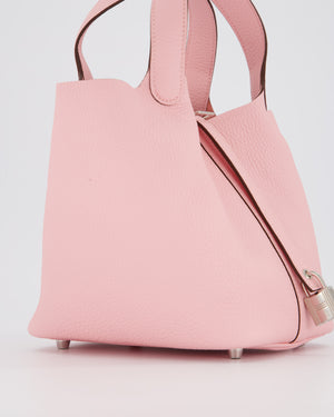 *ULTRA RARE* Hermès Picotin Bag 18cm in Rose Sakura Clemence Leather with Palladium Hardware