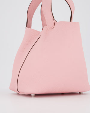 *ULTRA RARE* Hermès Picotin Bag 18cm in Rose Sakura Clemence Leather with Palladium Hardware