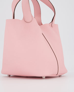 *ULTRA RARE* Hermès Picotin Bag 18cm in Rose Sakura Clemence Leather with Palladium Hardware