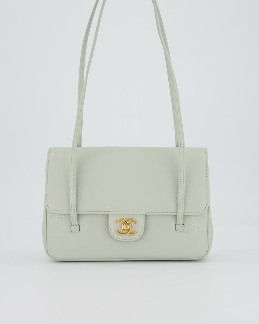 *RARE* Chanel 26P Preppy Coco Small Flap Bag in Blue Caviar Leather with Gold Hardware