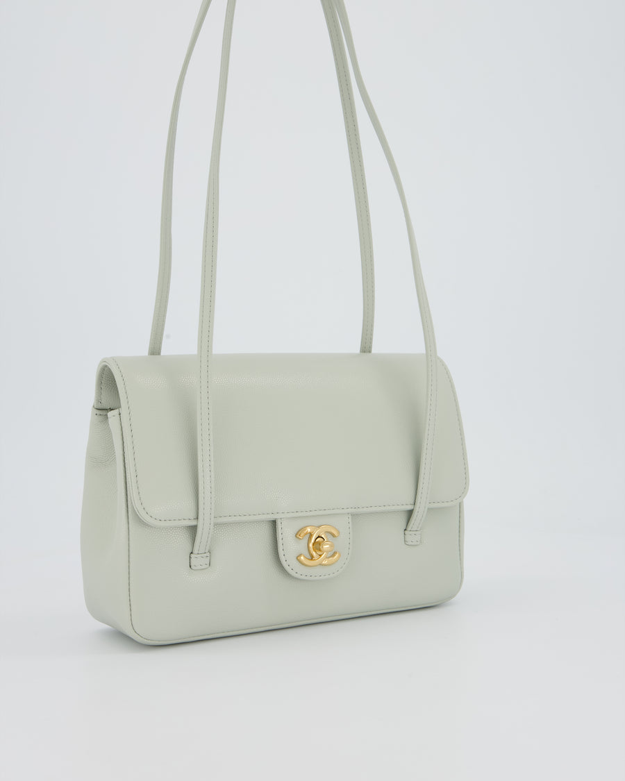 *RARE* Chanel 26P Preppy Coco Small Flap Bag in Blue Caviar Leather with Gold Hardware