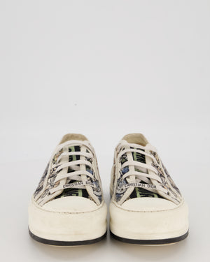 Christian Dior Walk 'n' Dior White Sneakers with Embroidered Patterned Motif and Signature Logo Lettering EU 29