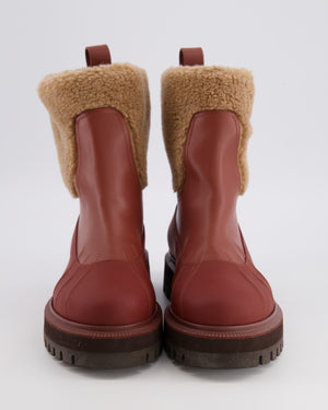 Loro Piana Brown Regent Leather Cashmere Winter Ankle Boots EU 38.5 RRP £1,650