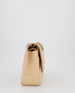 Chanel Beige Jumbo Classic Double Flap Bag in Caviar Leather with Silver Hardware