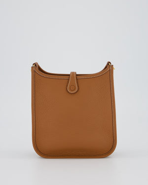 Hermès Mini Evelyne 16 Bag in Gold Clemence Leather with Gold Hardware