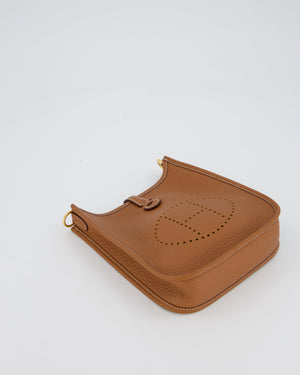 Hermès Mini Evelyne 16 Bag in Gold Clemence Leather with Gold Hardware