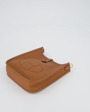 Hermès Mini Evelyne 16 Bag in Gold Clemence Leather with Gold Hardware