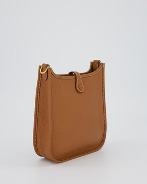 Hermès Mini Evelyne 16 Bag in Gold Clemence Leather with Gold Hardware