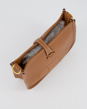 Hermès Mini Evelyne 16 Bag in Gold Clemence Leather with Gold Hardware