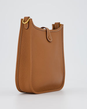 Hermès Mini Evelyne 16 Bag in Gold Clemence Leather with Gold Hardware