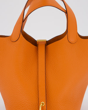 Hermès Picotin Lock 18 Bag in Orange H Taurillon Clemence Leather with Gold Hardware