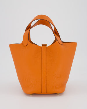 Hermès Picotin Lock 18 Bag in Orange H Taurillon Clemence Leather with Gold Hardware