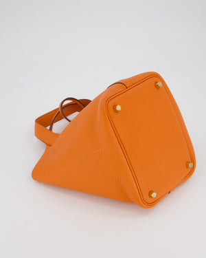 Hermès Picotin Lock 18 Bag in Orange H Taurillon Clemence Leather with Gold Hardware