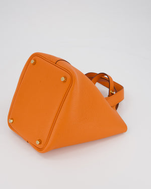 Hermès Picotin Lock 18 Bag in Orange H Taurillon Clemence Leather with Gold Hardware