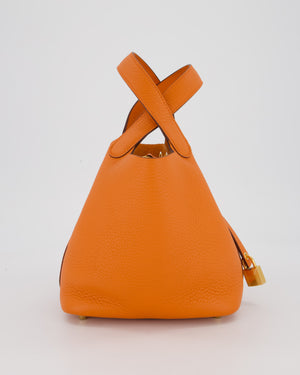Hermès Picotin Lock 18 Bag in Orange H Taurillon Clemence Leather with Gold Hardware