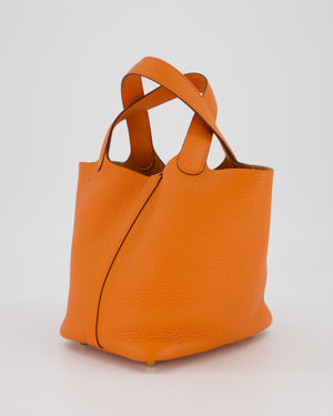 Hermès Picotin Lock 18 Bag in Orange H Taurillon Clemence Leather with Gold Hardware