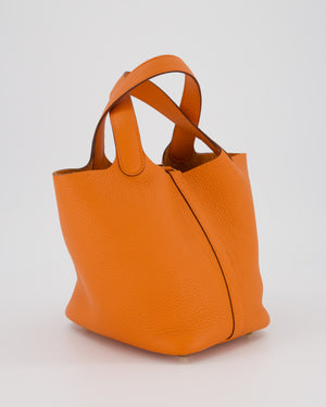 Hermès Picotin Lock 18 Bag in Orange H Taurillon Clemence Leather with Gold Hardware