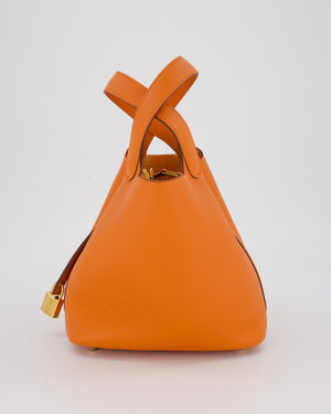 Hermès Picotin Lock 18 Bag in Orange H Taurillon Clemence Leather with Gold Hardware