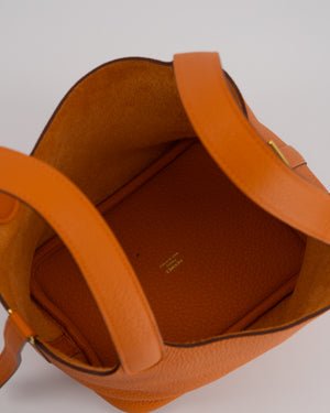 Hermès Picotin Lock 18 Bag in Orange H Taurillon Clemence Leather with Gold Hardware