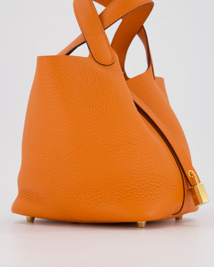 Hermès Picotin Lock 18 Bag in Orange H Taurillon Clemence Leather with Gold Hardware