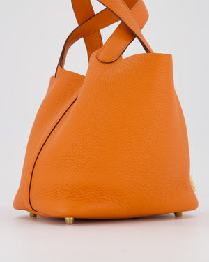 Hermès Picotin Lock 18 Bag in Orange H Taurillon Clemence Leather with Gold Hardware