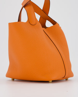 Hermès Picotin Lock 18 Bag in Orange H Taurillon Clemence Leather with Gold Hardware