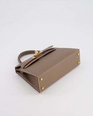 Hermès Mini Kelly II Bag in Etoupe Epsom Leather with Gold Hardware