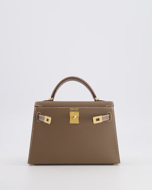 Hermès Mini Kelly II Bag in Etoupe Epsom Leather with Gold Hardware