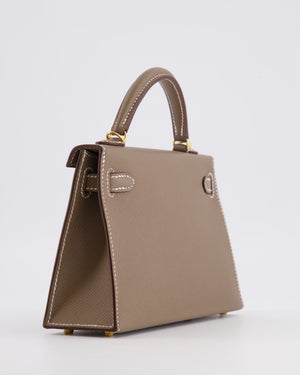 Hermès Mini Kelly II Bag in Etoupe Epsom Leather with Gold Hardware