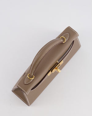 Hermès Mini Kelly II Bag in Etoupe Epsom Leather with Gold Hardware