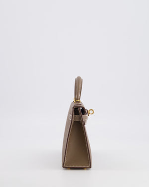 Hermès Mini Kelly II Bag in Etoupe Epsom Leather with Gold Hardware