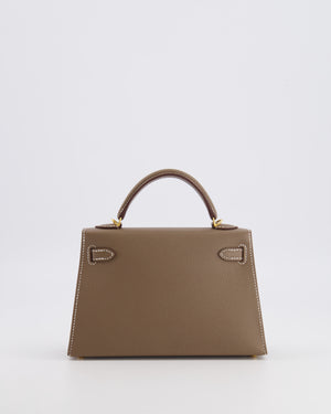 Hermès Mini Kelly II Bag in Etoupe Epsom Leather with Gold Hardware