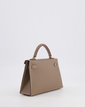 Hermès Mini Kelly II Bag in Etoupe Epsom Leather with Gold Hardware