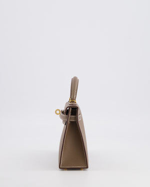 Hermès Mini Kelly II Bag in Etoupe Epsom Leather with Gold Hardware