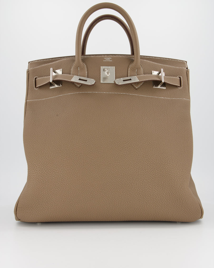 *RARE* Hermès HAC Bag 40 in Etoupe Togo Leather With Palladium Hardware