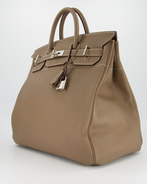 *RARE* Hermès HAC Bag 40 in Etoupe Togo Leather With Palladium Hardware