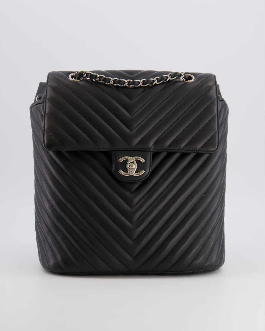 Chanel Black Quilted Lambskin Large Urban Spirit Backpack with Silver Hardware