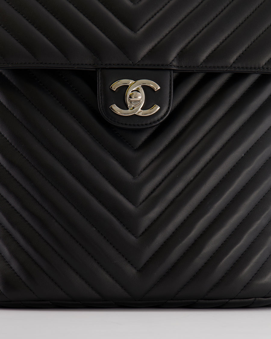 Chanel Black Quilted Lambskin Large Urban Spirit Backpack with Silver Hardware